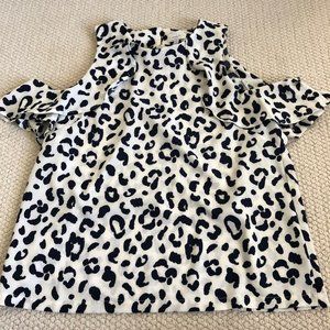 Mudpie Cold Shoulder Cheetah Top
